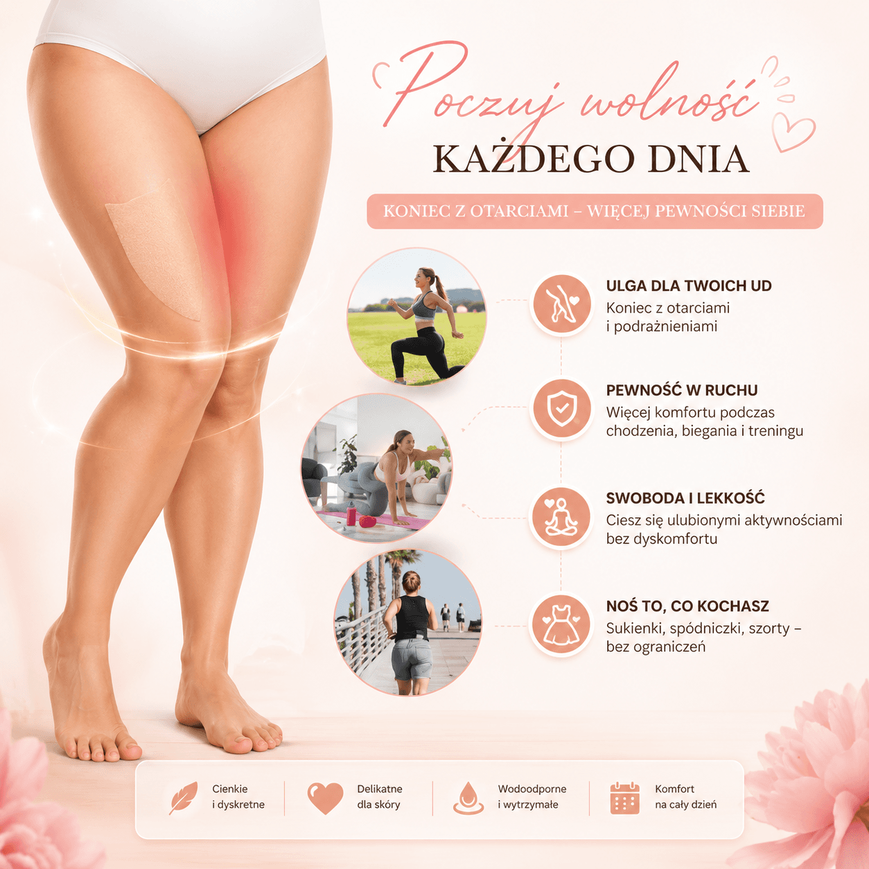 Taśma na otarcia ud – zapomnij o bólu. 100% ochrony!